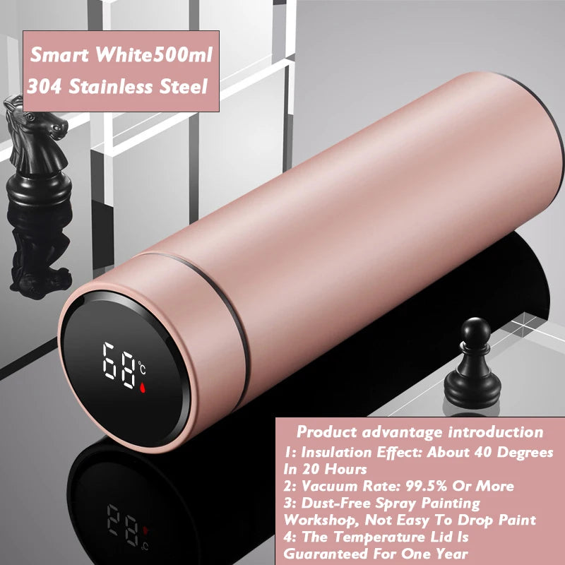 Smart Thermos Cup with Temperature Display 304 Stainless Steel Insulated Water Cup Business Gift Smart Temperature Bottles Water
