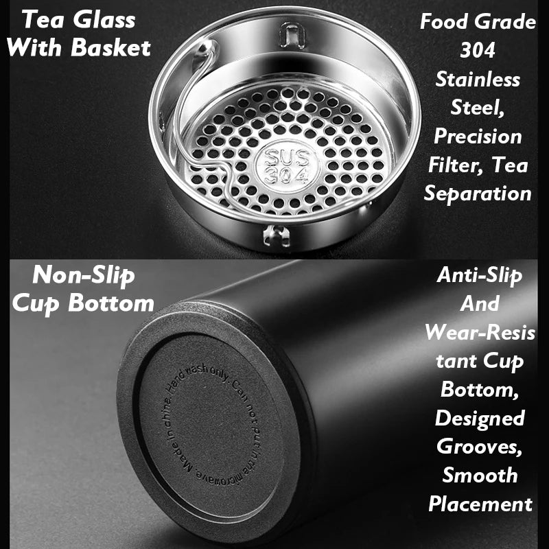 Smart Thermos Cup with Temperature Display 304 Stainless Steel Insulated Water Cup Business Gift Smart Temperature Bottles Water